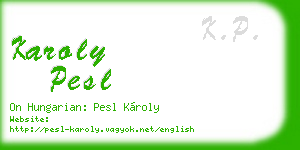 karoly pesl business card